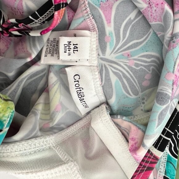 Croft & Barrow White Floral Tankini Top size 14L - Picture 4 of 4